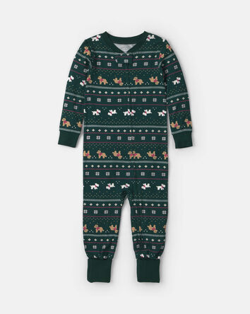 Baby 1-Piece Fair Isle Christmas PurelySoft&trade; Snug Fit Pyjama - Green, 