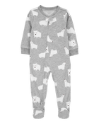 Toddler 1-Piece Polar Bear Fleece Footie Pyjamas, image 1 of 4 slides