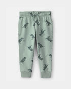 Tout-petit gar&ccedil;on - Pantalon de jogging &agrave; enfiler en jersey bouclette motif dinosaure - Vert, image 1 sur 3 diapositives