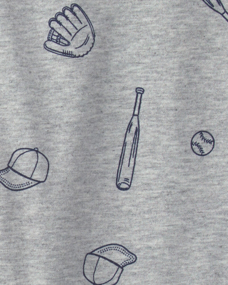 Baby Boy 2-Piece Baseball Sleeveless Bodysuit & Short Set - Grey, image 2 of 3 slides