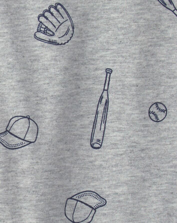 B&eacute;b&eacute; gar&ccedil;on - Ensemble 2 pi&egrave;ces cache-couche sans manches et short, baseball - Gris, 