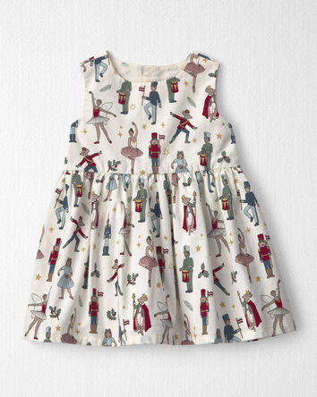 Baby Girl 2-Piece Organic Cotton Cardigan Dress Set in Nutcracker, 
