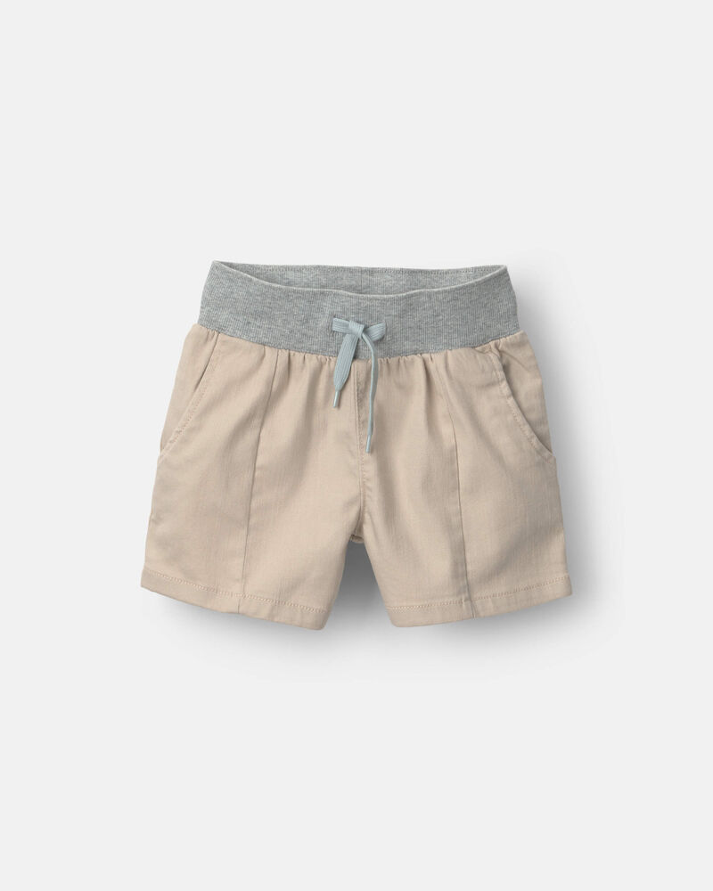 Toddler Boy Long-Line Short - Tan, image 2 of 6 slides