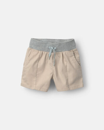 Toddler Boy Long-Line Short - Tan, 