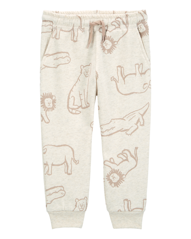 Bébé Pantalon à enfiler en molleton à motifs d’animaux - Gris, image 1 sur 4 diapositives
