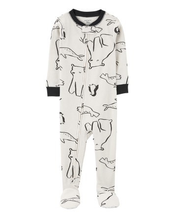 Toddler 1-Piece Arctic Animal Print Thermal Footie Pyjamas, 