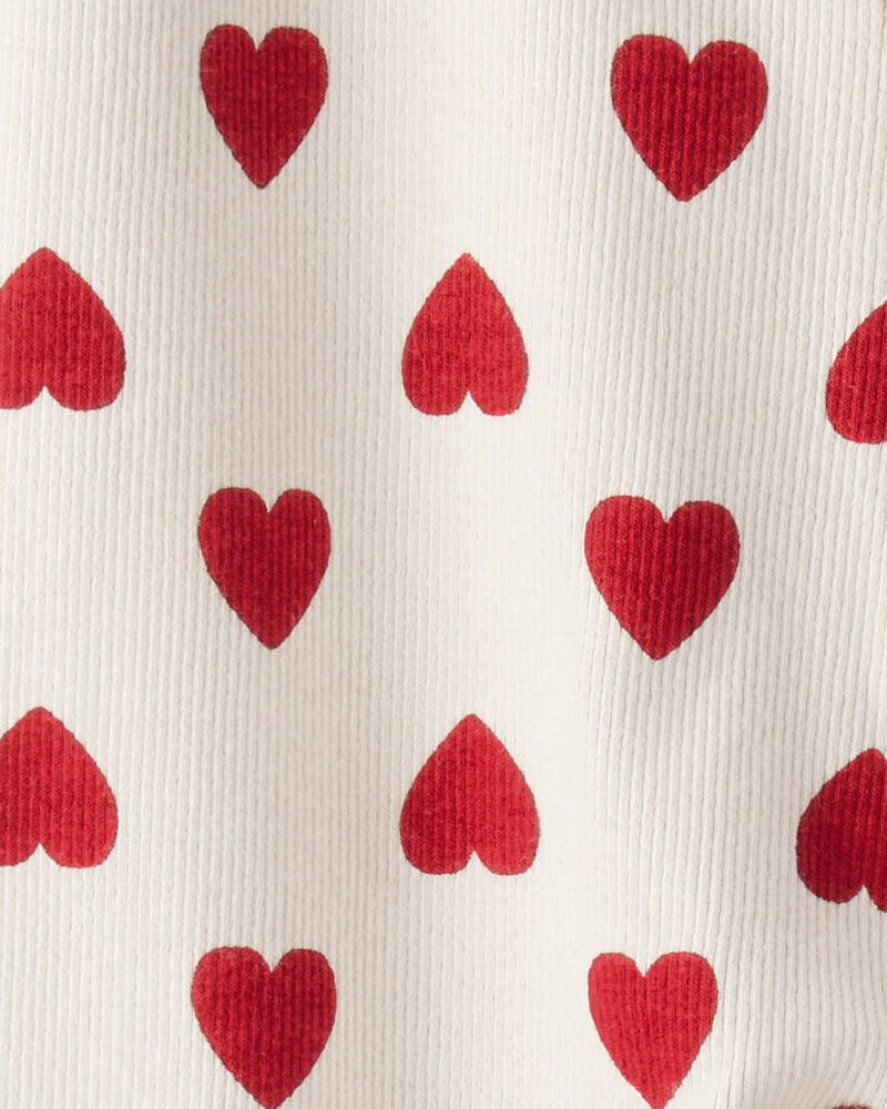 Baby Organic Cotton Sleep & Play Pyjamas in Red Hearts, image 4 of 4 slides