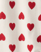 Baby Organic Cotton Sleep & Play Pyjamas in Red Hearts, image 4 of 4 slides