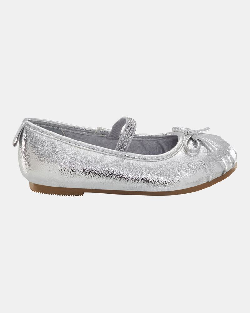 Toddler Ballet Slippers - Silver, image 2 of 7 slides