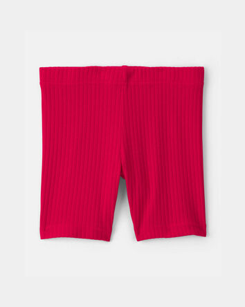 Toddler Girl Fourth Of July Ribbed Bike Shorts - Red, 