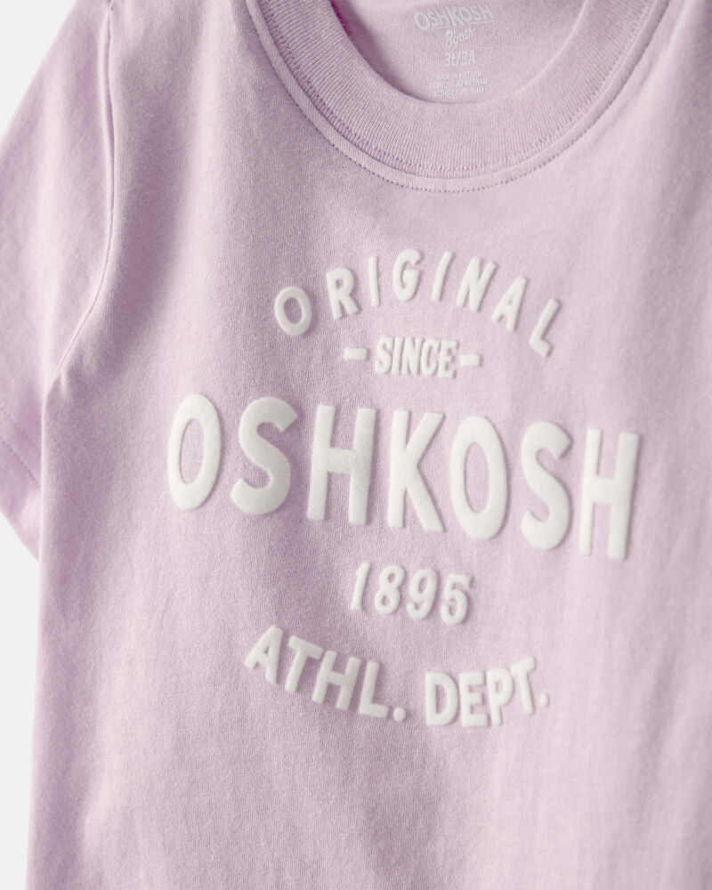 B&eacute;b&eacute; fille - T-shirt &agrave; manches courtes &agrave; imprim&eacute; logo OskKosh - Mauve, image 2 sur 3 diapositives