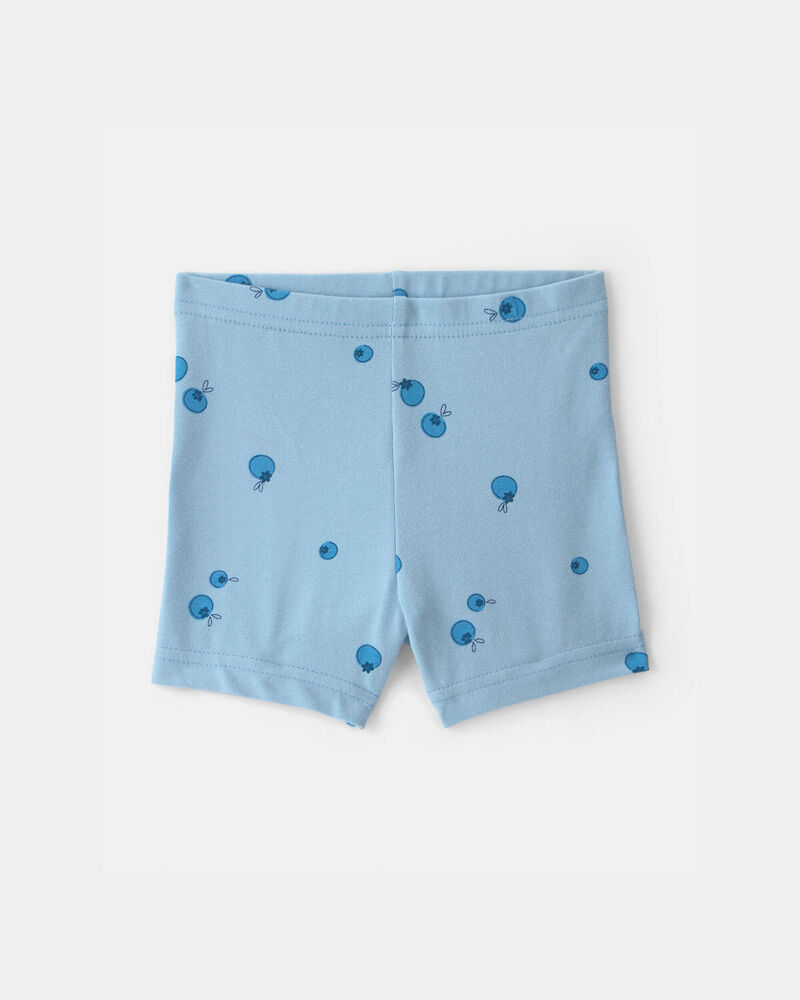B&eacute;b&eacute; fille - Short de cycliste &agrave; imprim&eacute; bleuet - Bleu, image 1 sur 3 diapositives