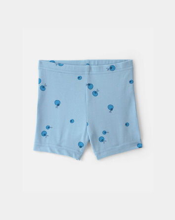 Baby Girl Blueberry Bike Shorts - Blue, 