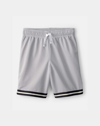 Gar&ccedil;ons - Short de sport en maille, &agrave; rayures - Gris, 