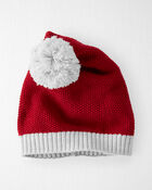 Baby Organic Cotton Sweater Knit Santa Hat, image 1 of 3 slides