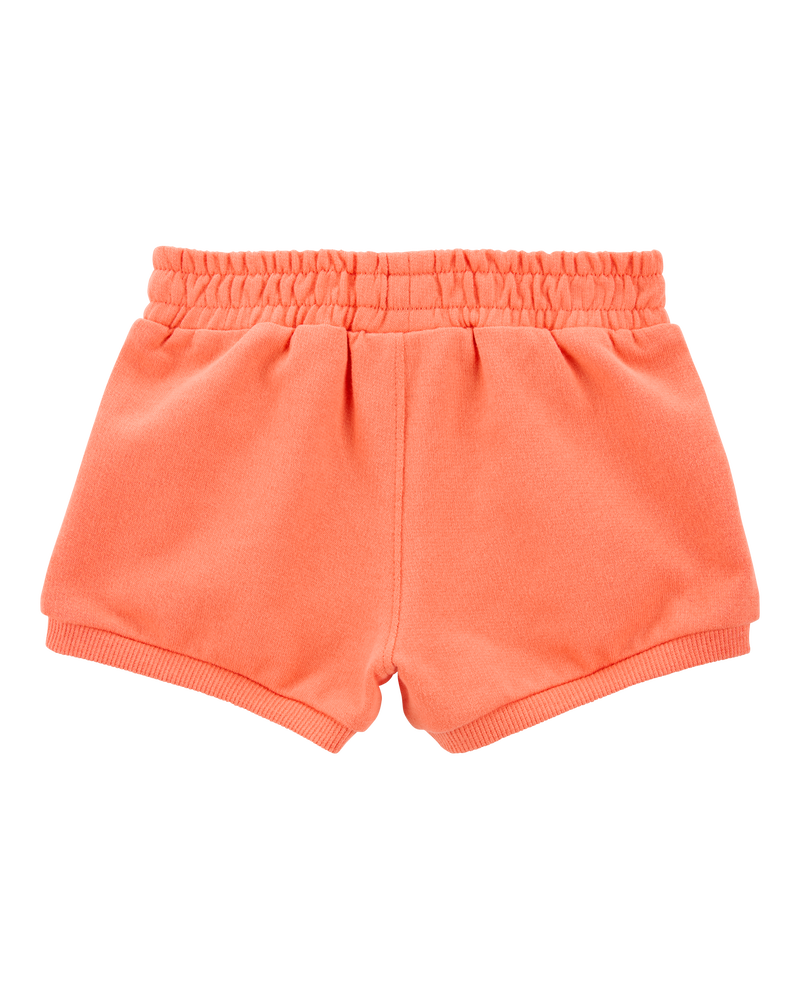 Baby Girl Pull-On French Terry Shorts - Orange, image 2 of 4 slides