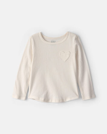 Toddler Girl Heart Long-Sleeve Top - Cream, 