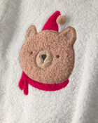 Baby 2-Piece Bear Fleece Long-Sleeve Top & Pant Set - Cream, image 3 of 5 slides