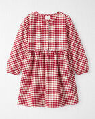 Girls Organic Cotton Flannel Dress, image 1 of 5 slides