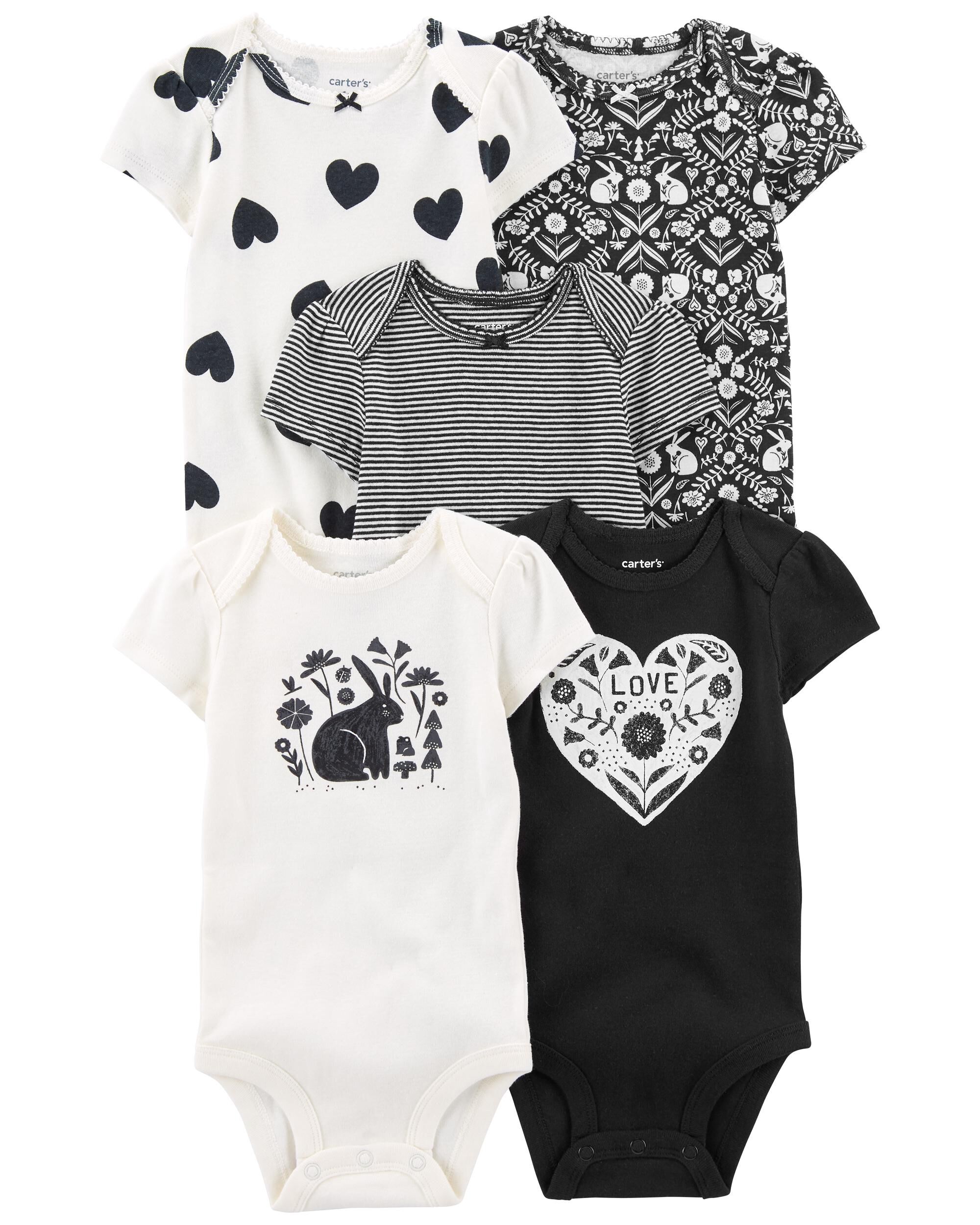 Multi 5 Pack Short Sleeve Bodysuits Carter s Oshkosh Canada