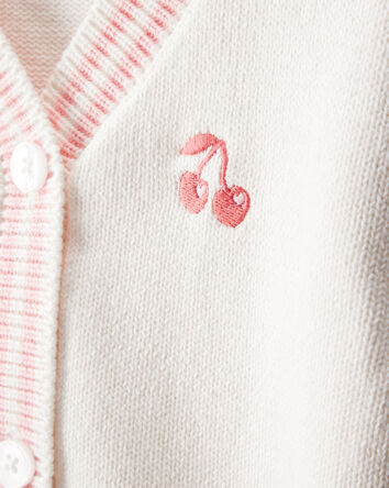 Tout-petit fille - Chandail à manches longues en coton Cherry - Ivoire, 