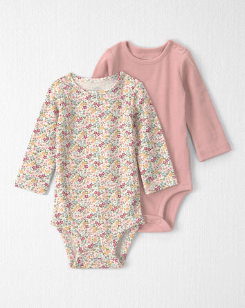 Baby Girl 2-Pack Organic Cotton Bodysuits, 