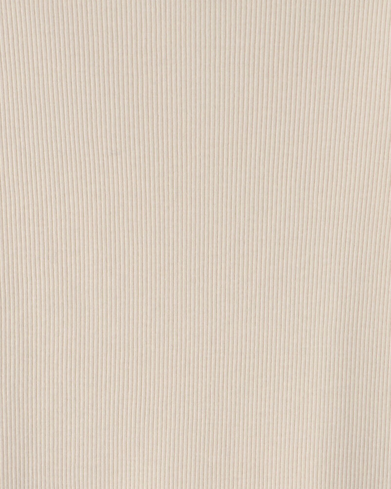 Girls Long-Sleeve Ribbed Top - Cream, image 2 of 3 slides