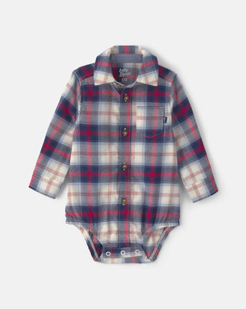 Baby Boy Plaid Long-Sleeve Bodysuit, 