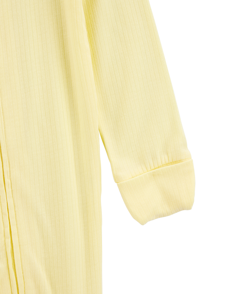 Baby Solid 2-Way Zip PurelySoft Convertible Foot Sleeper Pyjamas - Yellow, image 2 of 8 slides