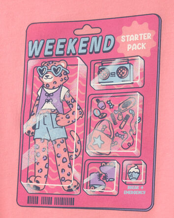 Girls 'Weekend Starter Pack' Graphic Tee - Pink, 