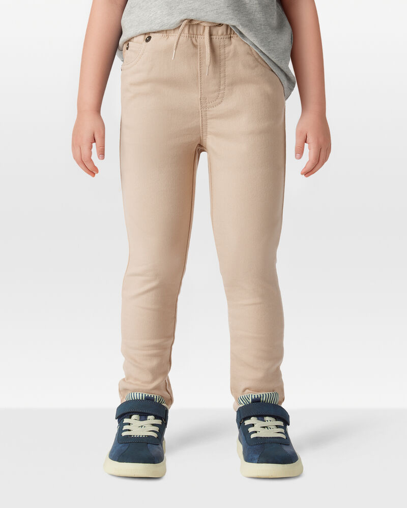 Toddler Boy Cotton Pull-On Fashion Pants - Tan, image 3 of 6 slides