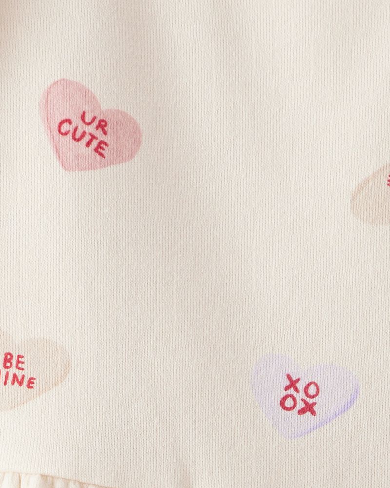 Toddler Girl Valentine's Day Heart Dress - Ivory, image 3 of 4 slides