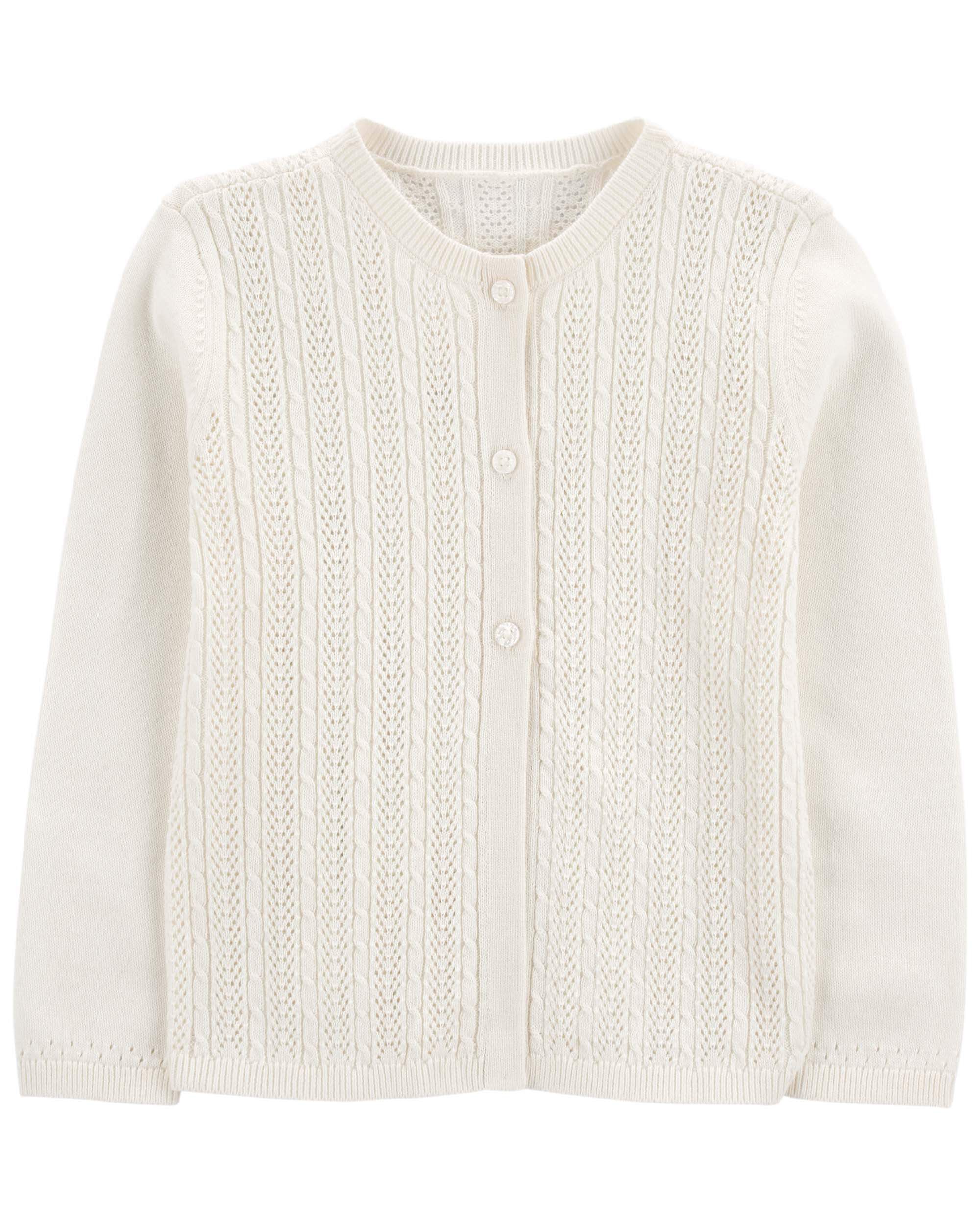 Toddler Pointelle Sweater Knit Cardigan