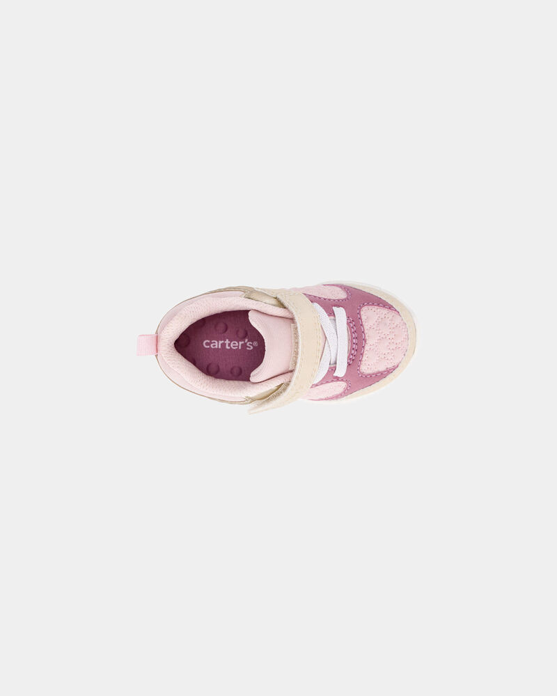 Baby Girl Every Step&reg; First Walker Heart Colour  Block Sneakers - Pink/Gold, image 4 of 6 slides