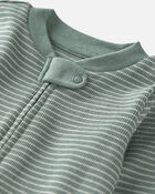 Baby Organic Cotton Ribbed Sleeper in Stripes, image 4 of 5 slides
