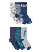 Kid 6-Pack Dinosaur Crew Socks, image 1 of 2 slides
