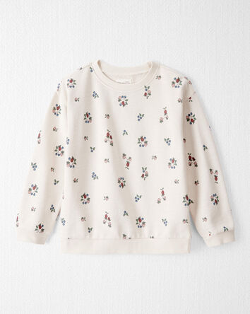 Kid Organic Cotton French Terry Sweatshirt in Berry Blossom Print, 