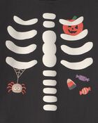 Toddler Boy Skeleton Halloween Hoodie - Black/White, image 3 of 4 slides