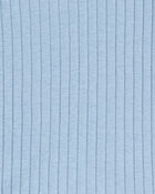 Toddler Solid Ribbed Cotton Blend 2-Piece Pyjamas - Blue, image 2 of 3 slides