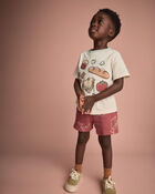 Toddler Happy Tummy' Relaxed Tee in Food Print - Cream, image 5 of 6 slides