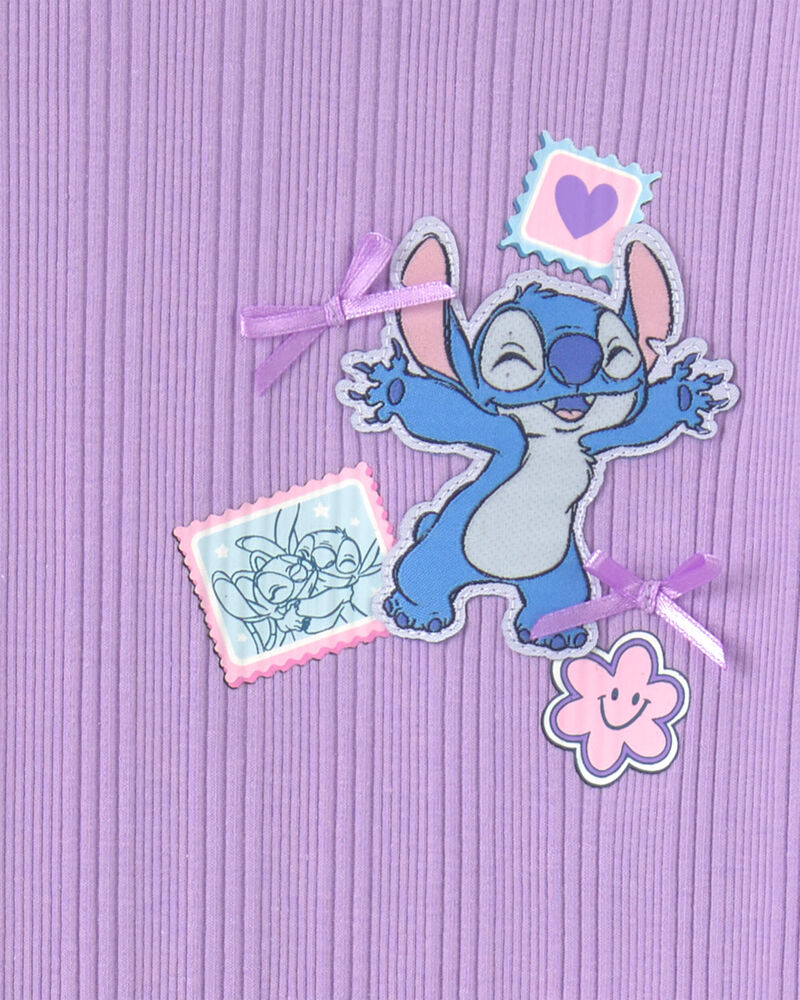 Filles - Haut en tissu c&ocirc;tel&eacute; Disney&copy; Lilo & Stitch &ndash; Mauve, image 2 sur 2 diapositives