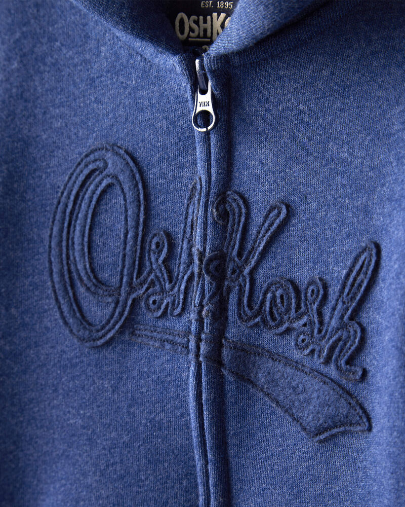 Baby Boy OshKosh Fleece Logo Zip Hoodie - Blue, image 2 of 4 slides