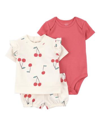 Baby 3-Piece Cherry Outfit Set, 