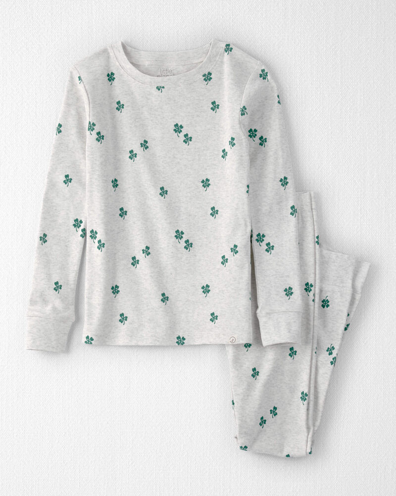 Kid Organic Cotton Pyjamas in Lucky Clovers Print, image 1 of 4 slides