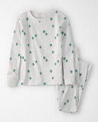 Kid Organic Cotton Pyjamas in Lucky Clovers Print, image 1 of 4 slides