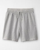 Boys 2-Piece Organic Cotton Seersucker Gauze Top & Short Set, image 2 of 5 slides