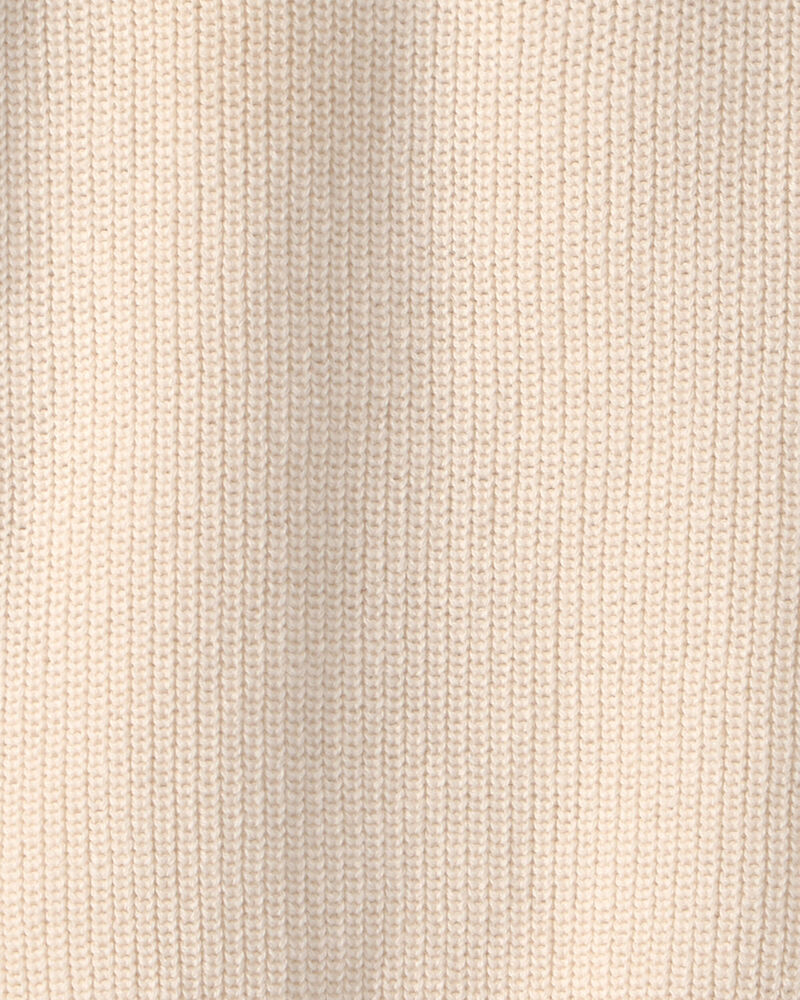 Toddler Boy Organic Cotton Zip-Up Jacket in Cream, image 3 of 4 slides