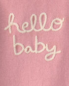 Baby Girl 2-Piece 'Hello Baby' Long-Sleeve Top & Pant Set - Pink, image 3 of 4 slides
