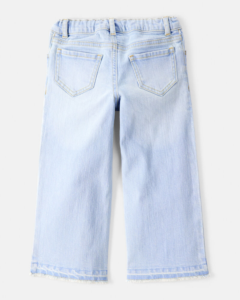 Tout-petit  Jean à jambe large en denim emblématique à cœurs brodés - Délavage ozone, image 2 sur 6 diapositives