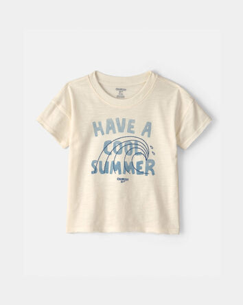 Tout-petit gar&ccedil;on - Haut &agrave; imprim&eacute; vague &laquo;Have A Cool Summer&raquo; - Blanc, 